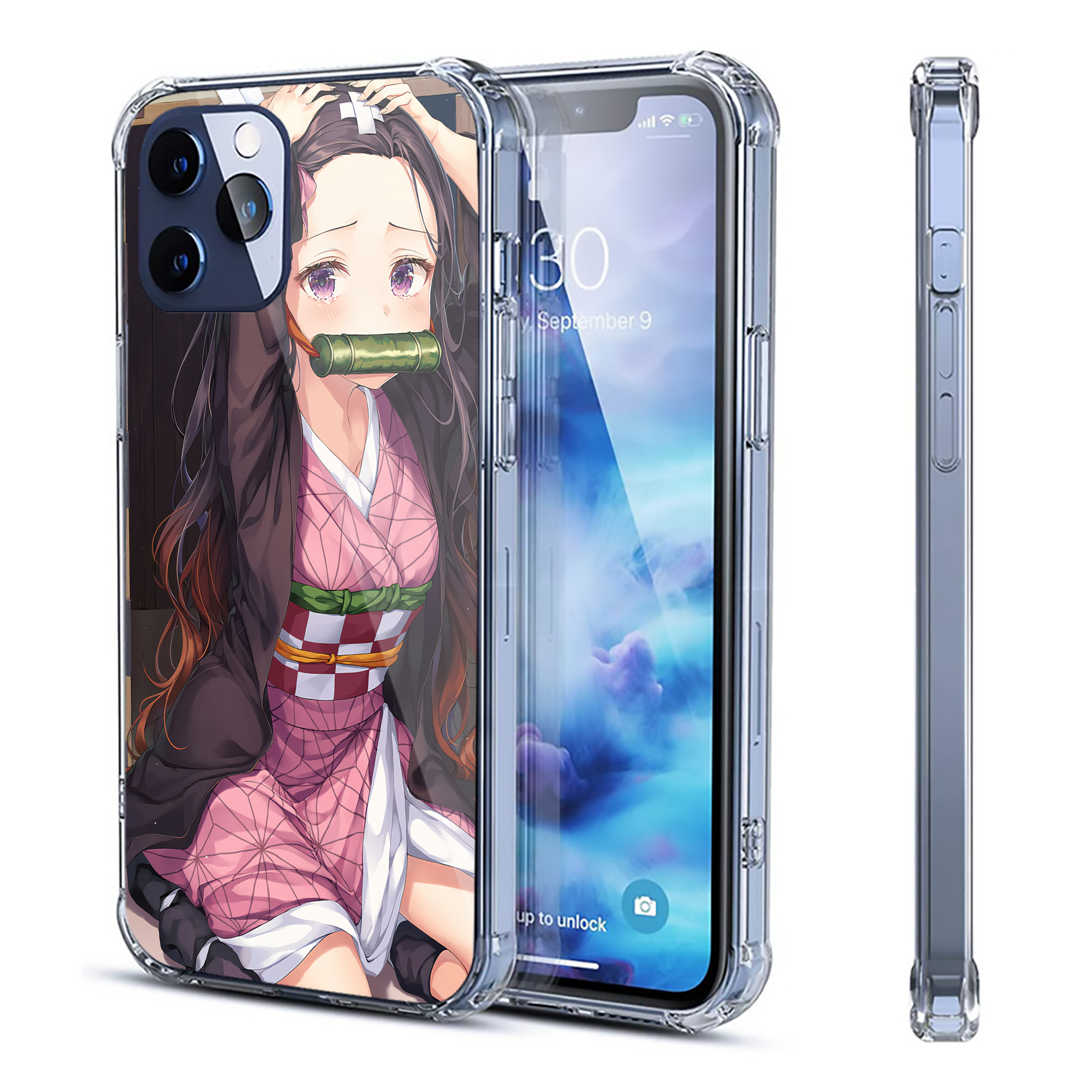 （画像用） 鬼滅の刃（きめつのやいば）竈門 禰󠄀豆子／かまど ねずこ Kamado Nezuko 【iPhone 12シリーズ対応】透明スマホケース（クリアソフトケース）